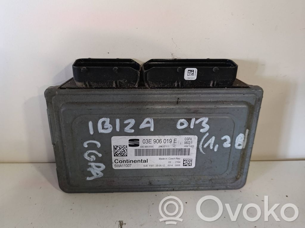 Engine control unit/module   03E906019E,5WA11007