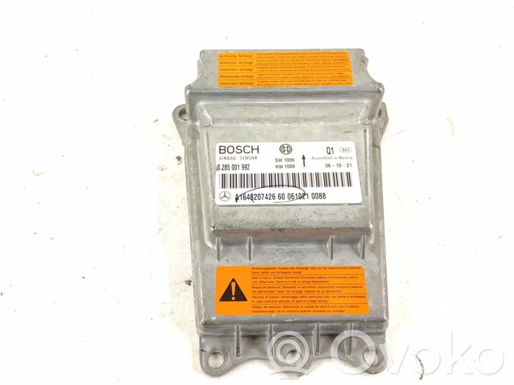 Sterownik / Moduł Airbag   1648207426,1648208026,1648205785,1648208126,1648209685,A1648205785,A1648207426,A1648208026,A1648208126,A1648209685