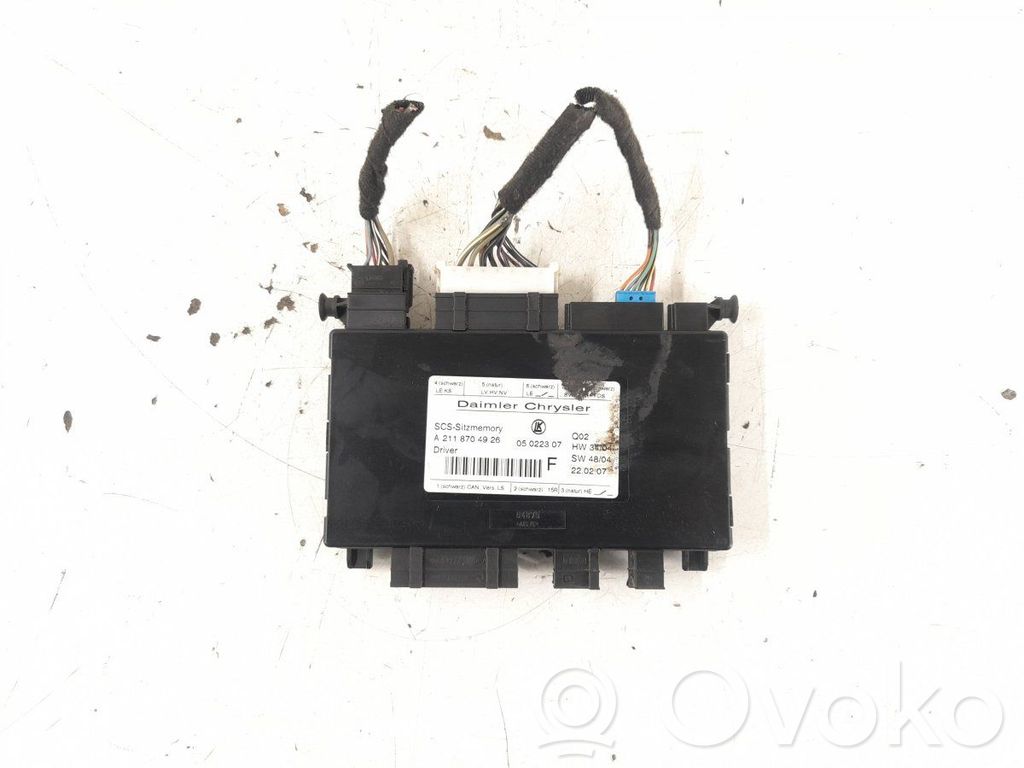 Module de commande de siège   A2118704926,2118704926,2118704085,A2118704085