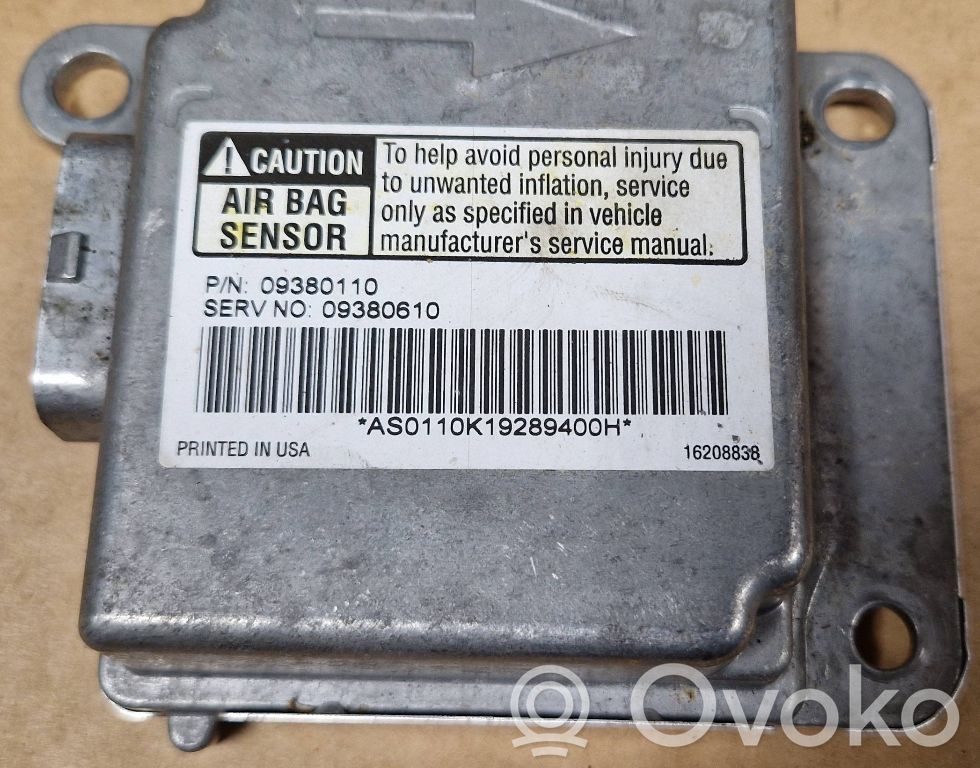 Sterownik / Moduł Airbag   09380110,PN09380110