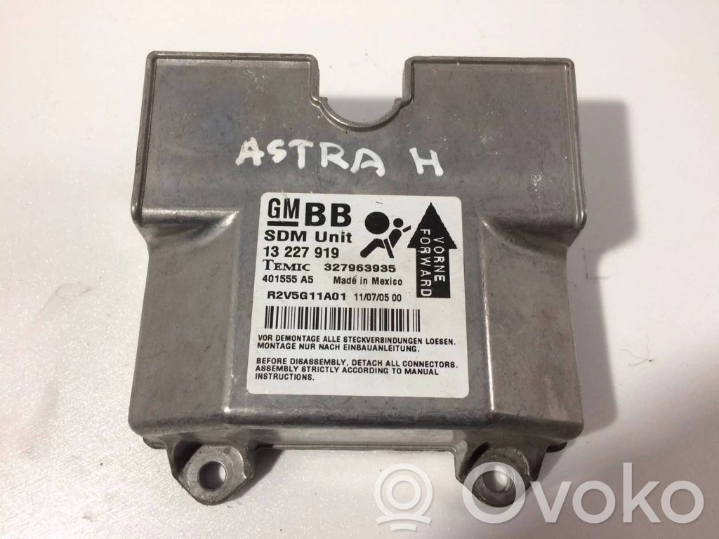 Opel Astra H Module de contrôle airbag 