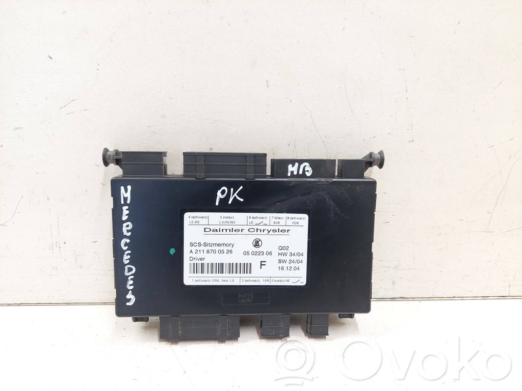 Mercedes-Benz ML W164 Module de commande de siège 
