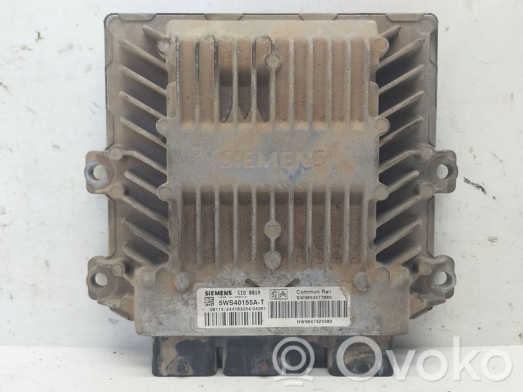 Engine control unit/module   9653577680,9647423380,5WS40155AT