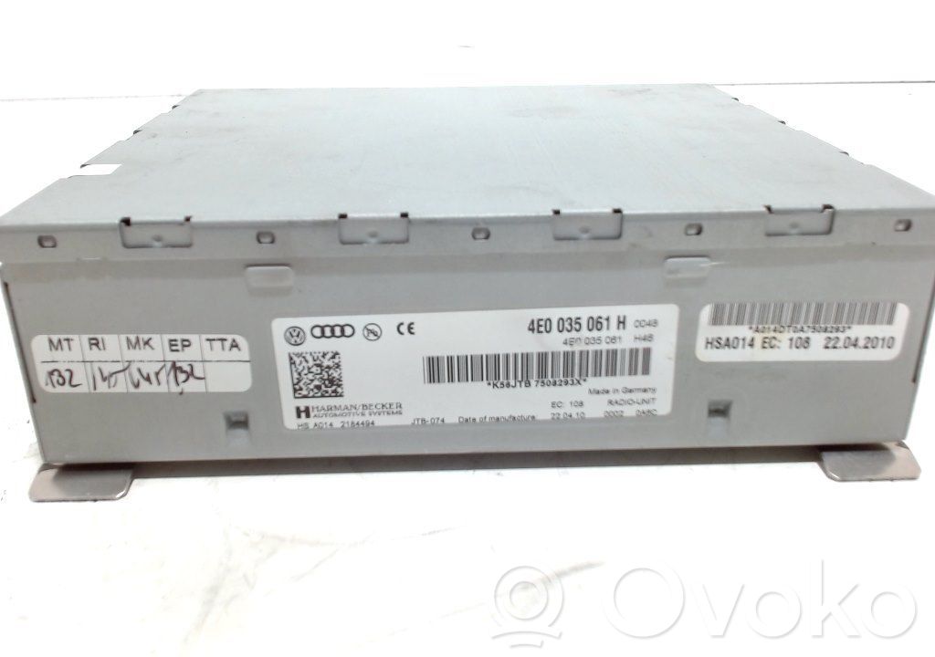 Audi A8 S8 D4 4H Radio/CD/DVD/GPS-pääyksikkö 
