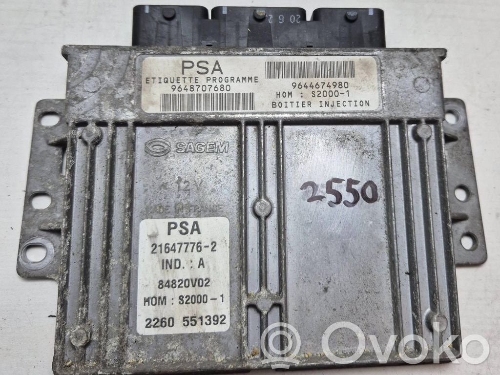 Engine control unit/module   9648707680,9644674980,216477762