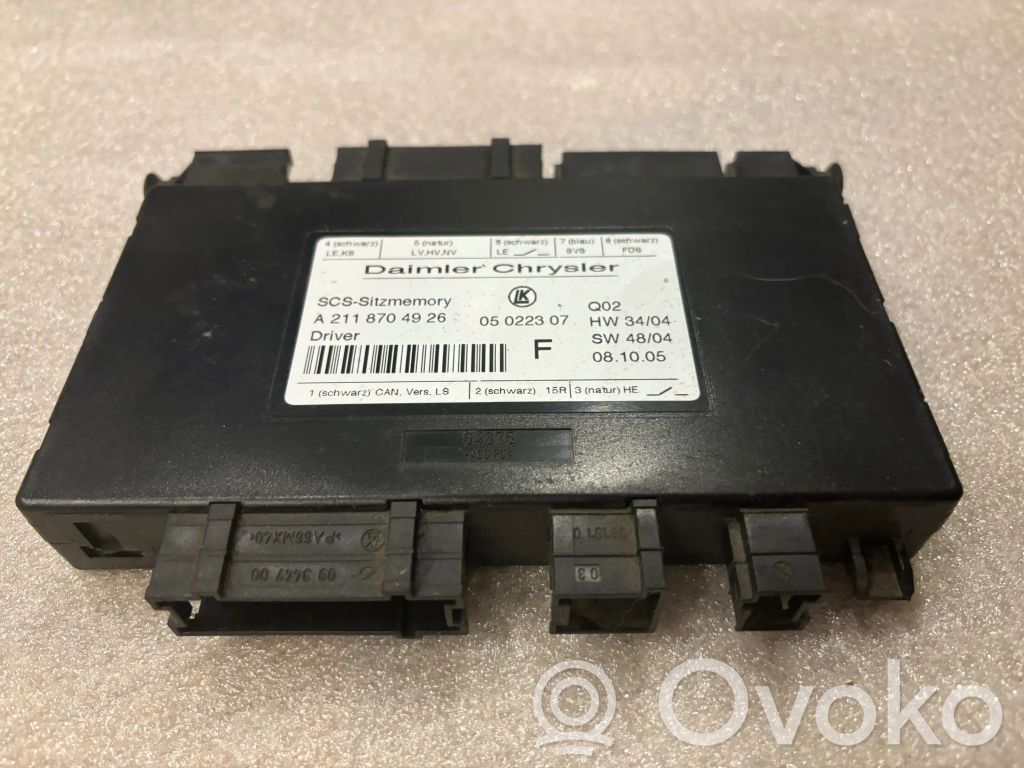 Mercedes-Benz ML W164 Module de commande de siège 