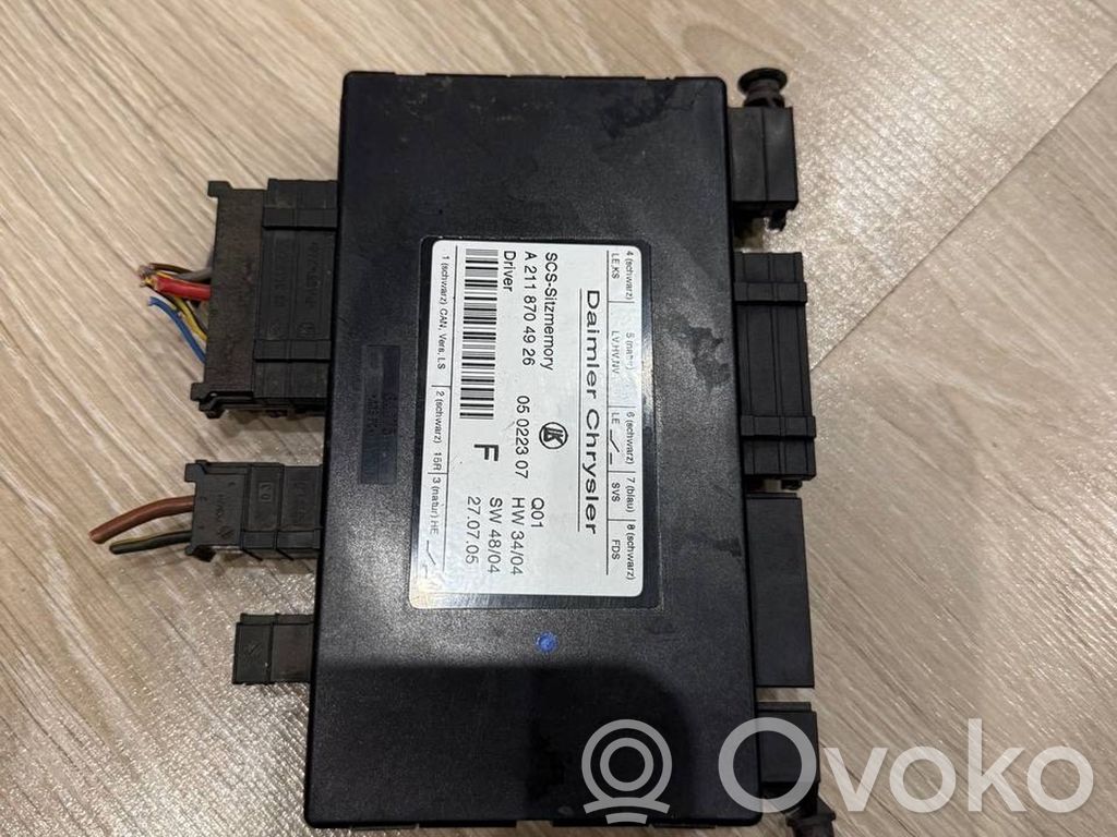 Mercedes-Benz GL X164 Module de commande de siège 