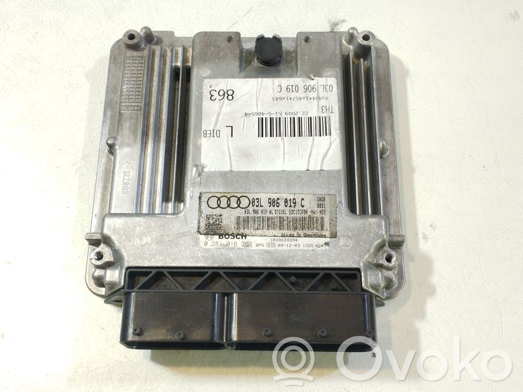 Engine control unit/module ECU   03L906019C,0281016353