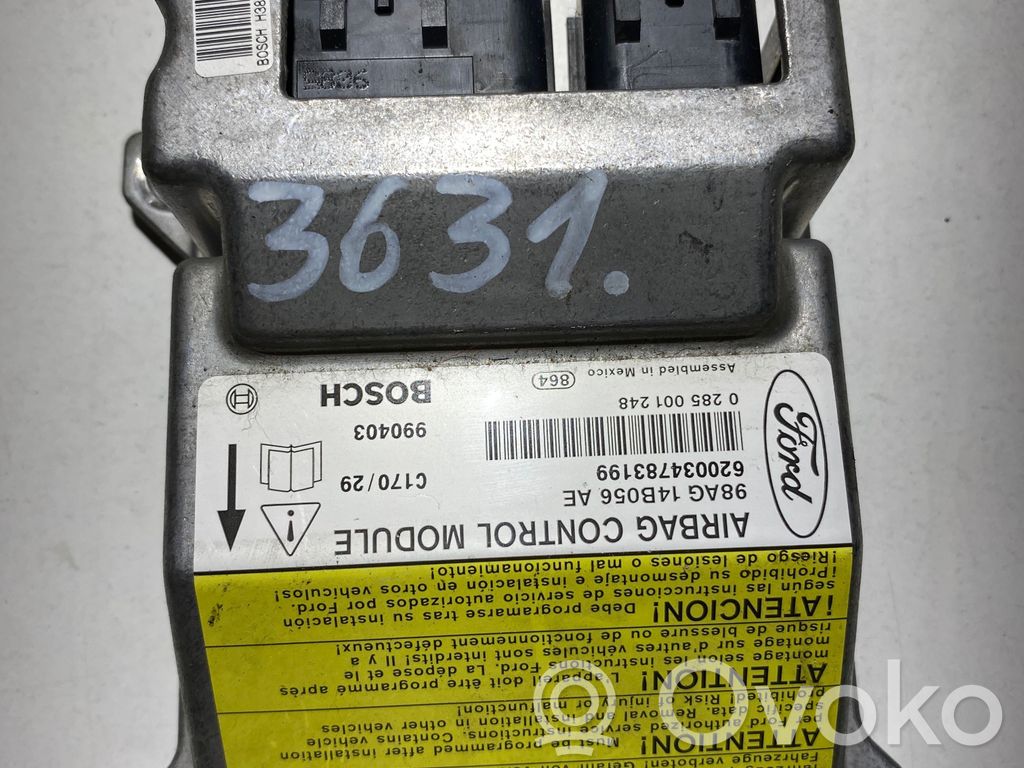 Airbag control unit/module   98AG14B056AE,0285001248