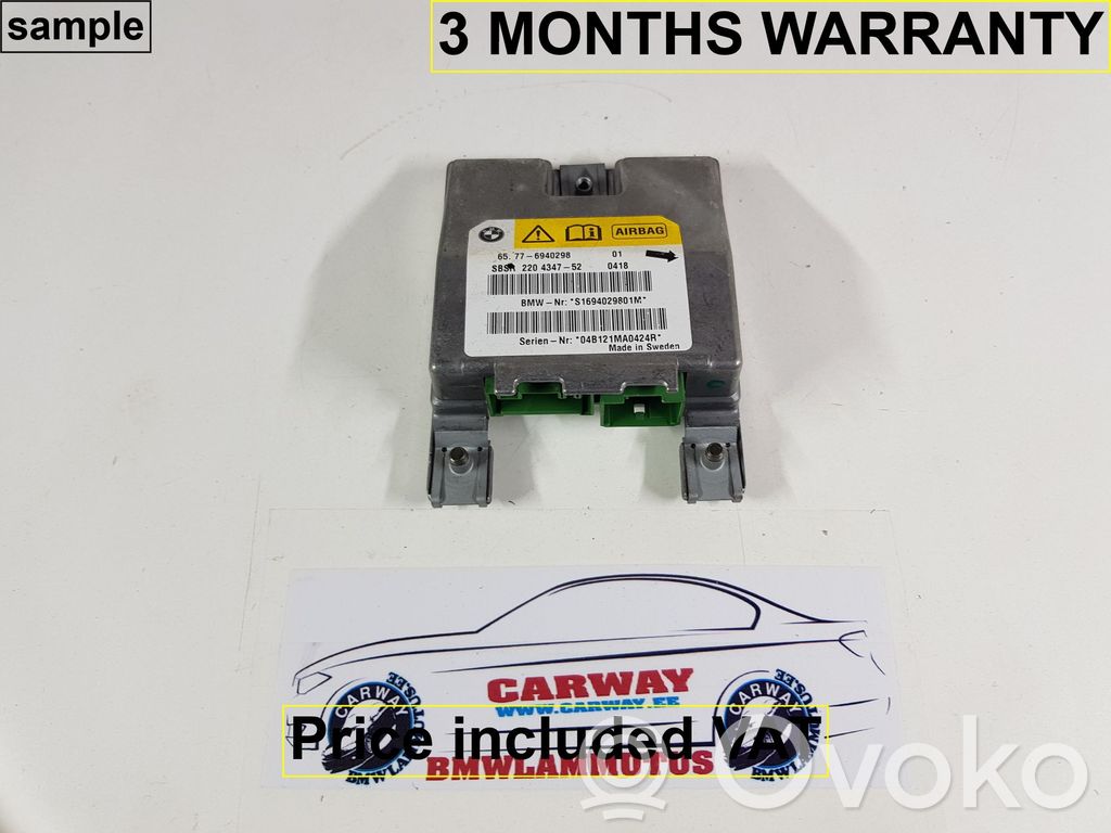 Airbag control unit/module   65776940298,6940298,6945156,6936030,6936184,6937694,6939738,6940298,6942100,6957502,6962886