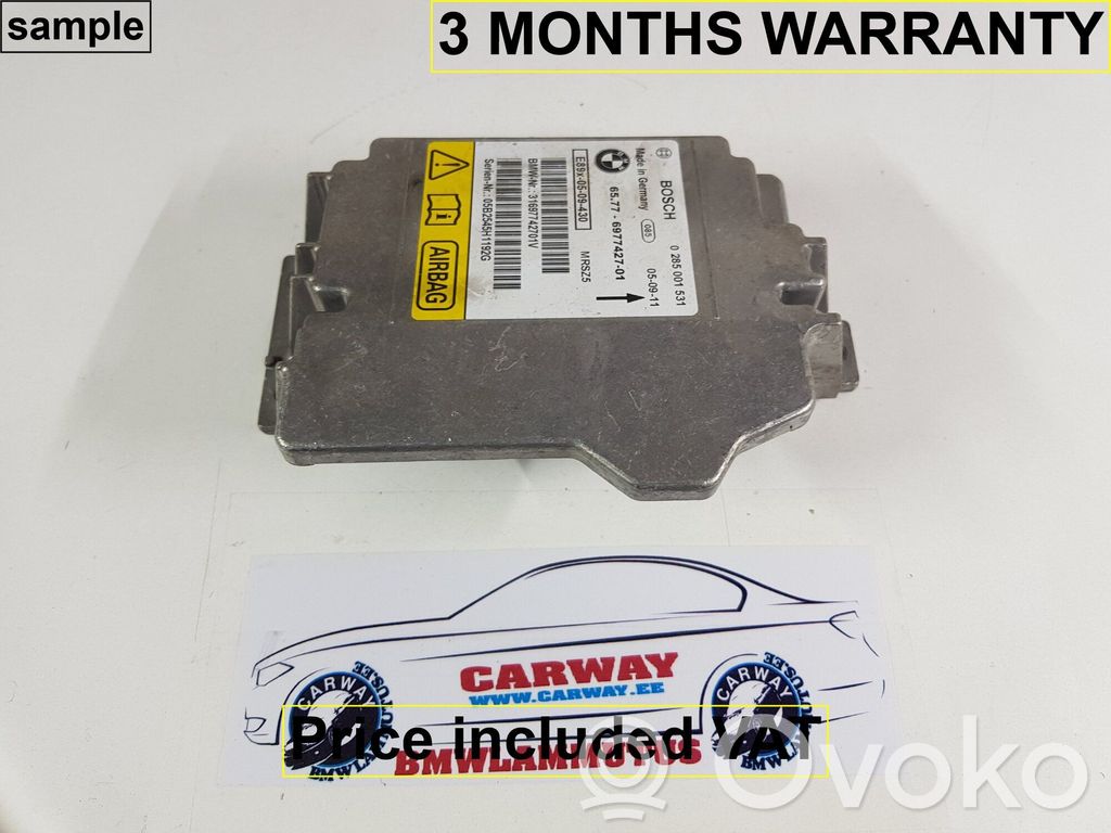 BMW 3 E90 E91 Module de contrôle airbag 