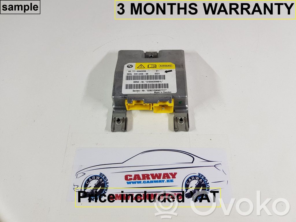 Airbag control unit/module   65776942099,6942099,6939737,6936029,6936183,6937695,6940297,6942099,6945155,6953007,6962885,6974364