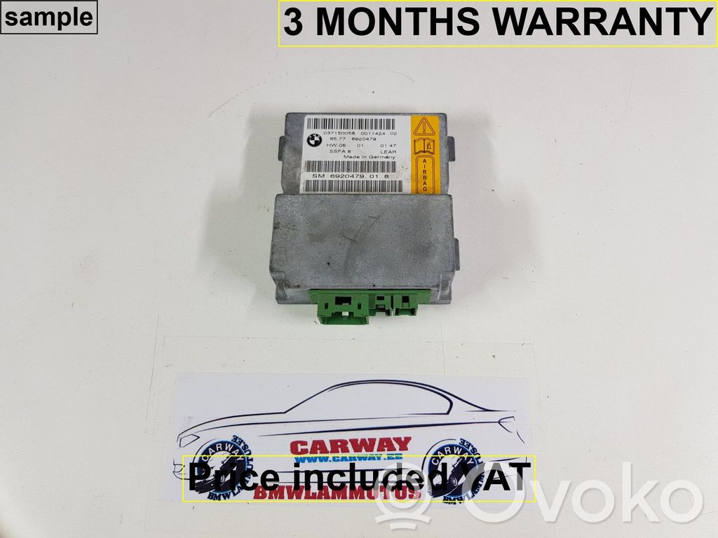 BMW 7 E65 E66 Unidad de control/módulo del Airbag 