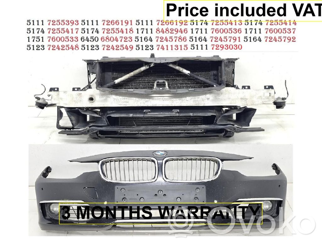 BMW 3 F30 F35 F31 Kompletny zestaw przedniej części nadwozia / karoserii 