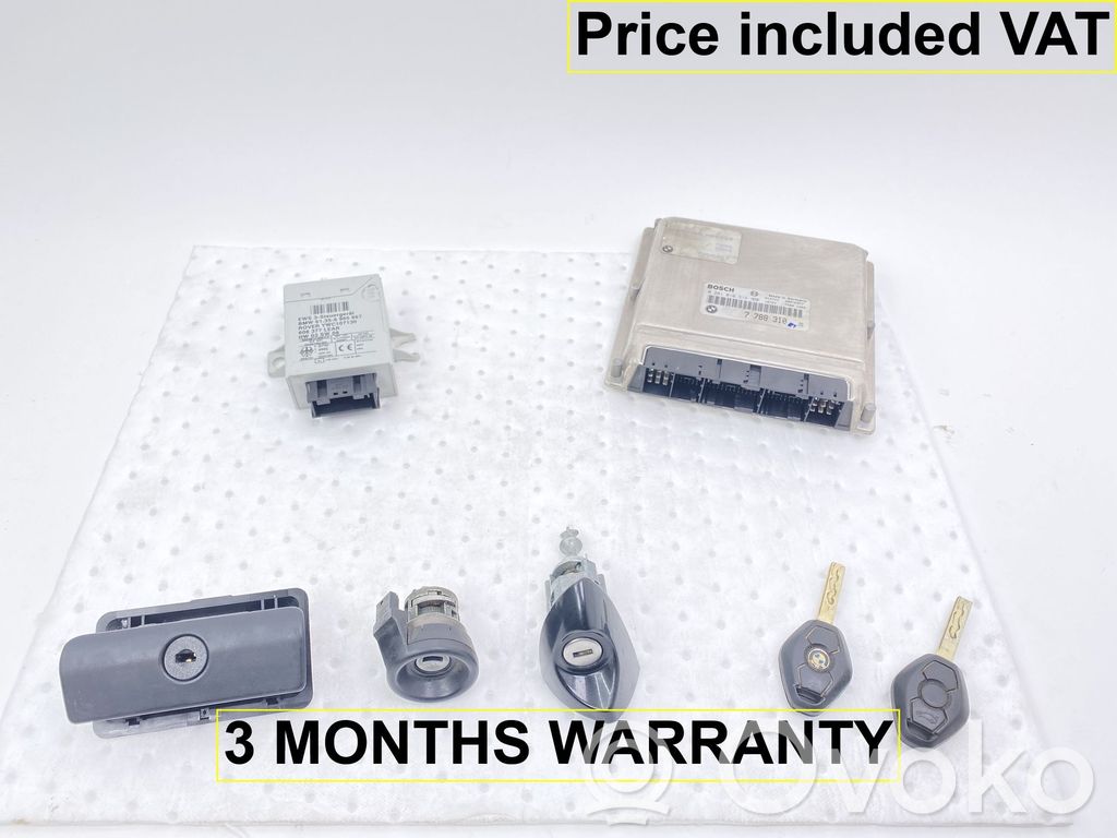 BMW 5 E39 Komputer / Sterownik ECU i komplet kluczy 