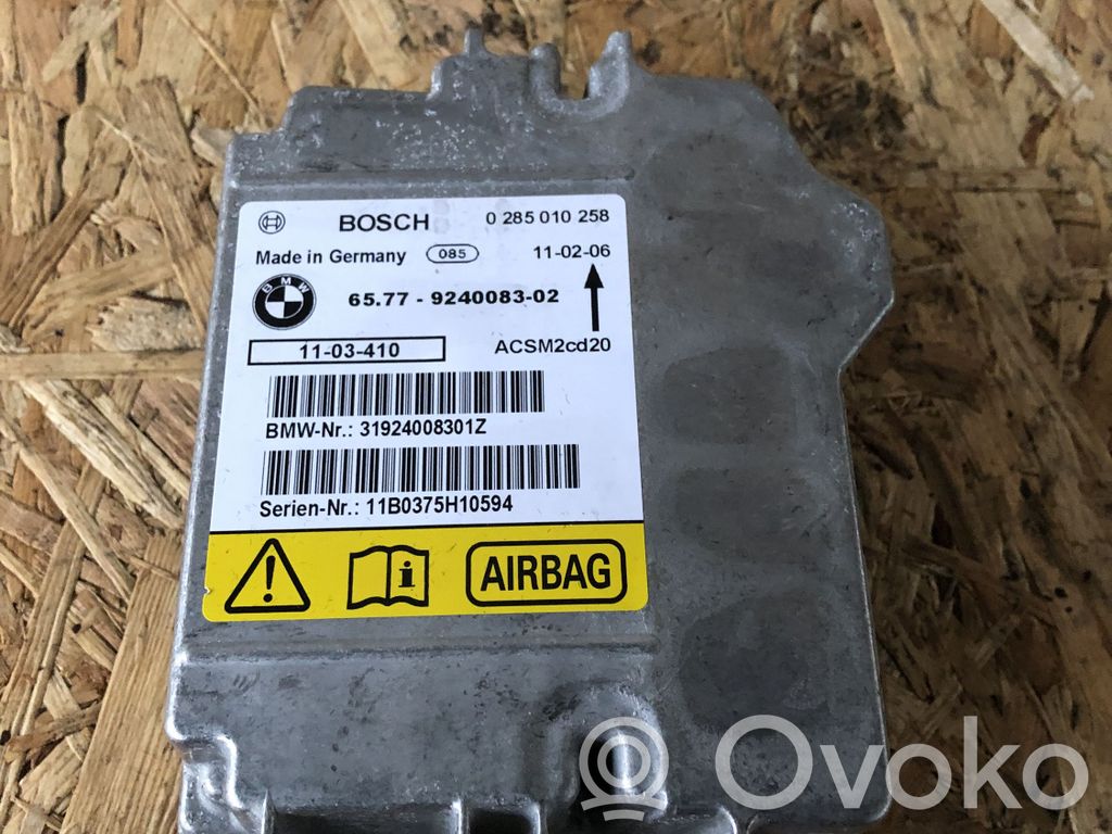 Airbag control unit/module   6577924008302,0285010258,31924008301,1103410,11037510594,9240083