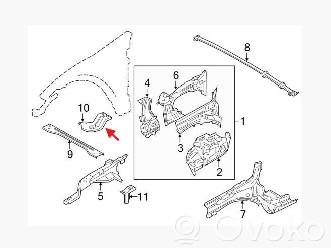 Land Rover Evoque I Fender mounting bracket 