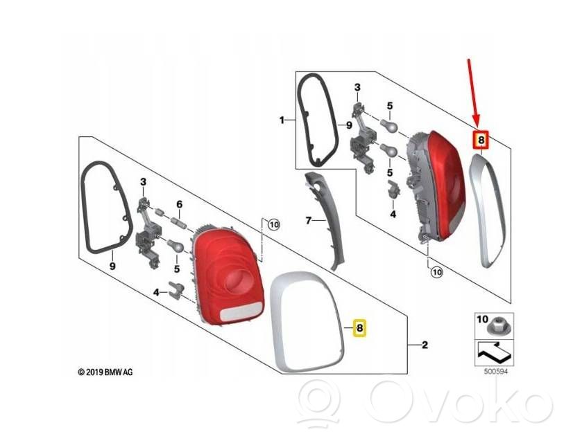 Mini Cooper Countryman F60 Ornament lampă spate 