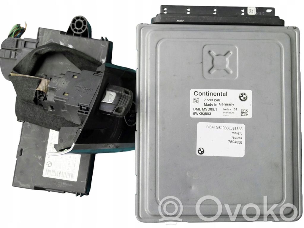 BMW 3 E90 E91 Juego de cerradura y set ECU del motor 