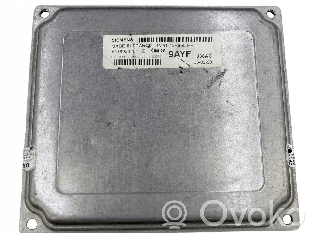 Engine control unit/module   4M5112A650HF,9AYF,S118934101,S118934101E