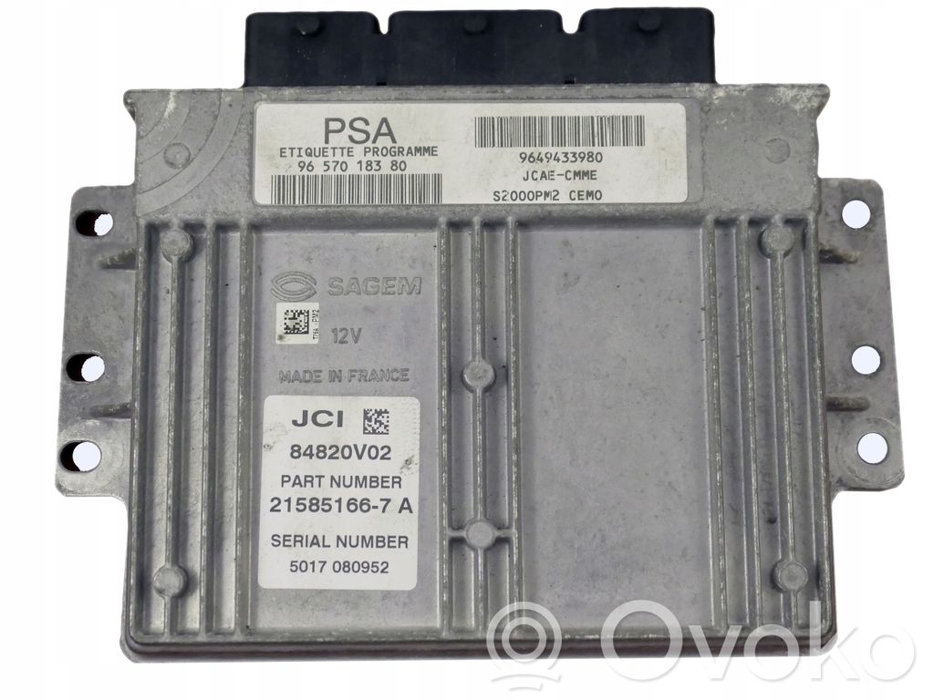 Citroen Berlingo Engine control unit/module 
