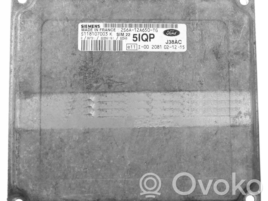 Engine control unit/module   2S6A12A650TG,5IQP,S118107003K