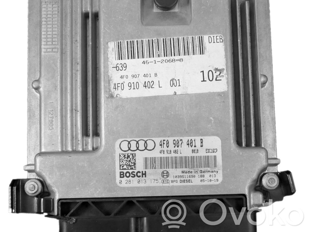 Engine control unit/module   4F0907401B,0281013175,4F0910402L