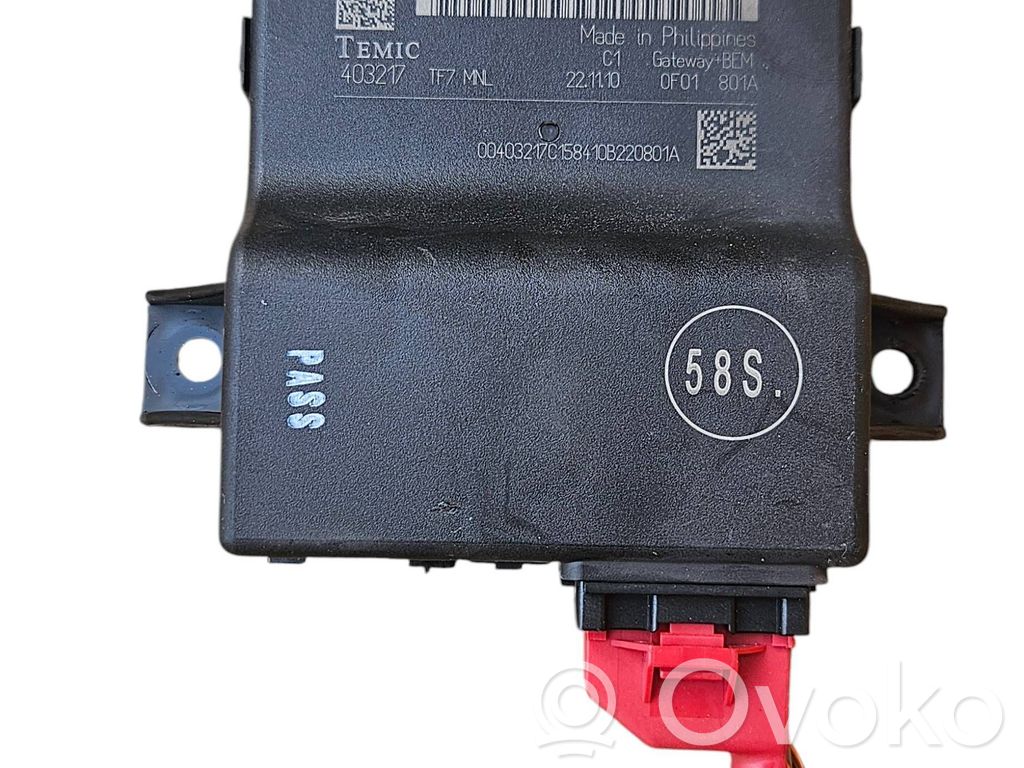 Audi A4 S4 B8 8K Modulo di controllo accesso 