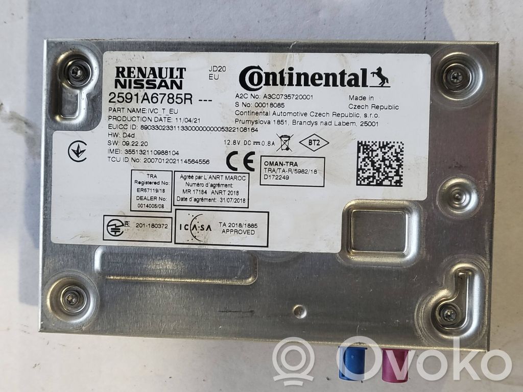 Unidad de control/módulo de bluetooth   2591A6785R,A3C0735720001