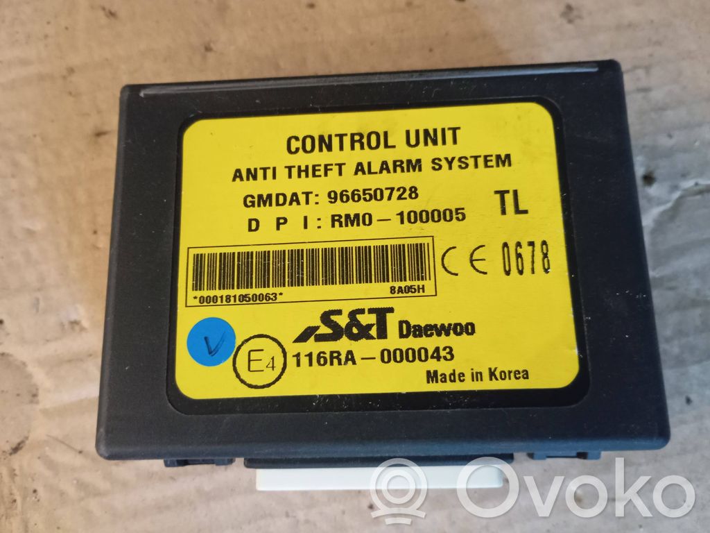 Chevrolet Aveo Unidad de control/módulo de alarma 