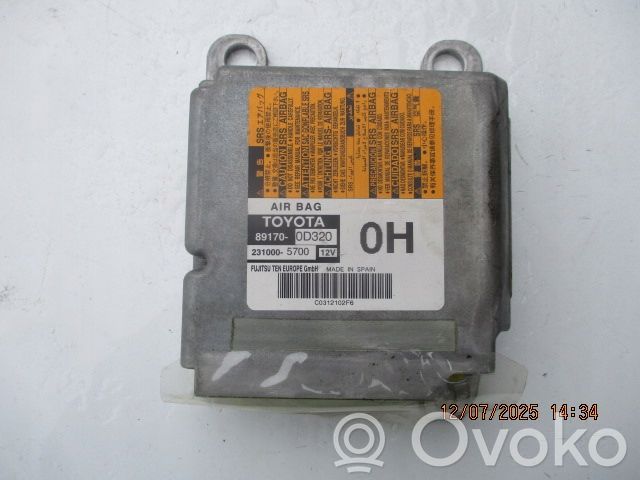 Toyota Yaris Airbag control unit/module 
