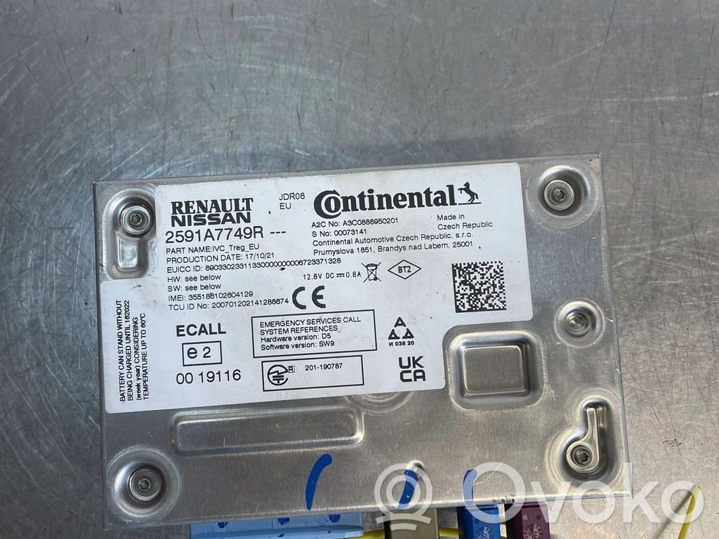 Renault Captur II Trunk lid opening control unit 