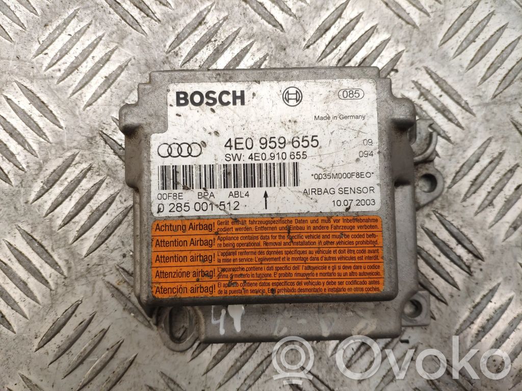 Audi A8 S8 D3 4E Airbag control unit/module 