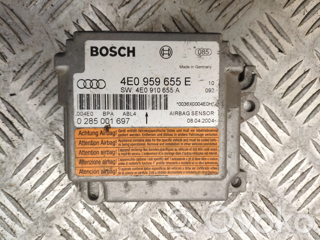 Audi A8 S8 D3 4E Module de contrôle airbag 