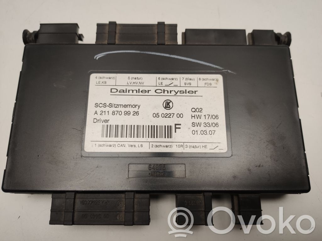 Mercedes-Benz ML W164 Module de commande de siège 