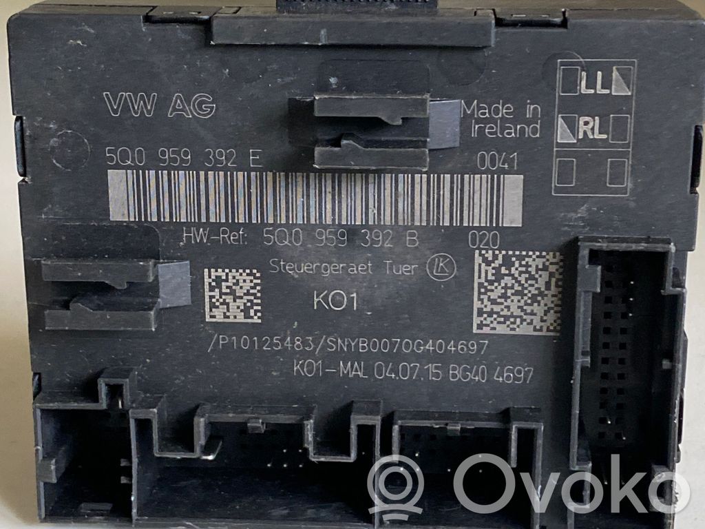 Door control unit/module   5Q0959392E,5Q0959392B,P10125483