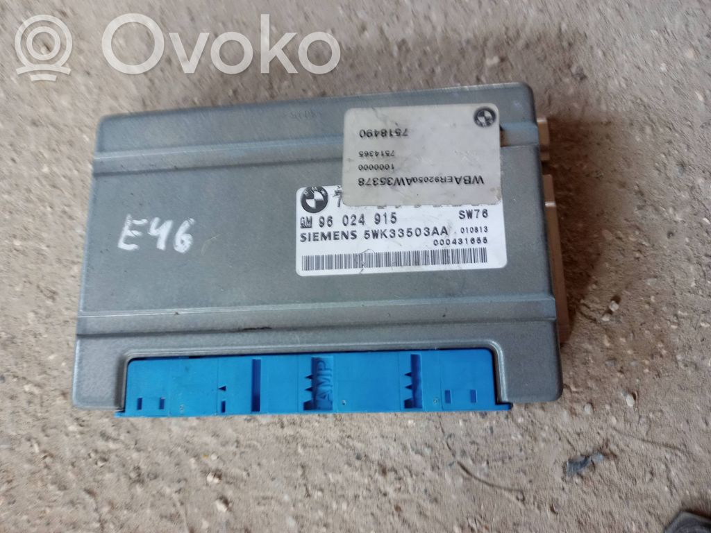 7514365 BMW 3 E46 Module de contrôle de boîte de vitesses ECU, 7,06 ...
