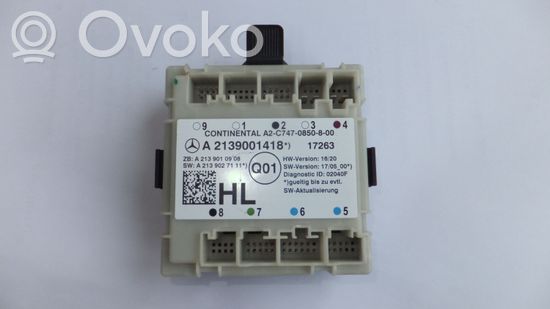 Mercedes-Benz E W213 Door control unit/module A2139001418 A2139001418