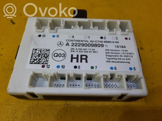 Mercedes-Benz S VV222 Maybach Door control unit/module A2229009809