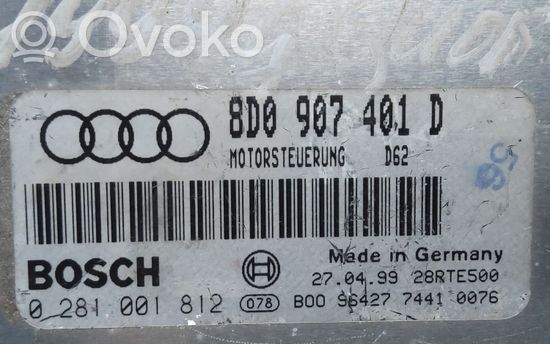Audi A4 S4 B5 8D Engine control unit/module ECU 8D0907401D 0281001812