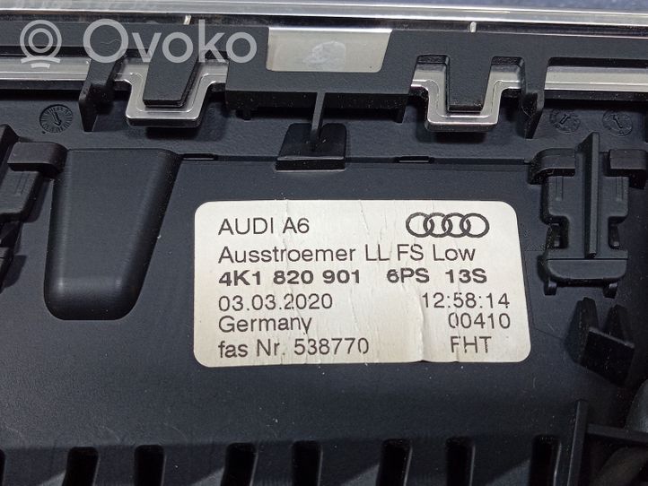 Audi A6 S6 C8 4K Kojelaudan sivutuuletussuuttimen kehys 4K1820902