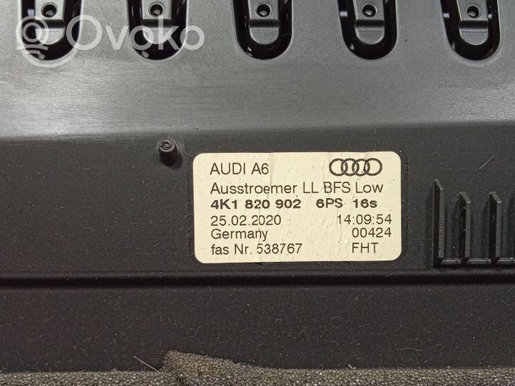 Audi A6 S6 C8 4K Kojelaudan sivutuuletussuuttimen kehys 4K1820902