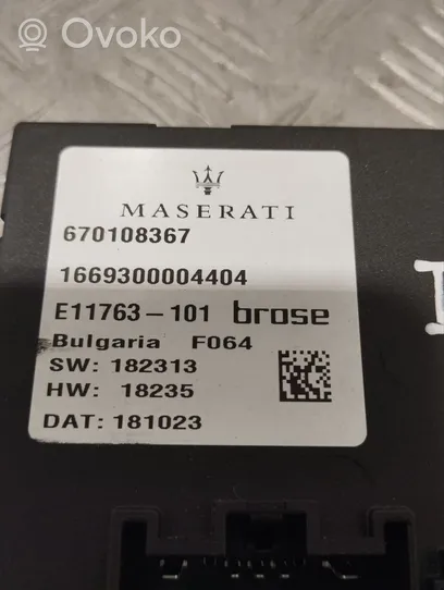 Maserati Levante Steuergerät Heckklappe Kofferraumdeckel 670108367