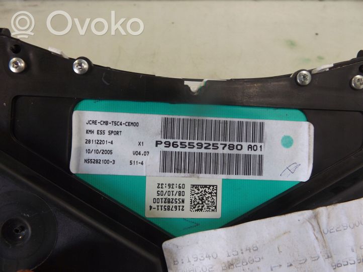 Peugeot 307 Tachimetro (quadro strumenti) 9655925780