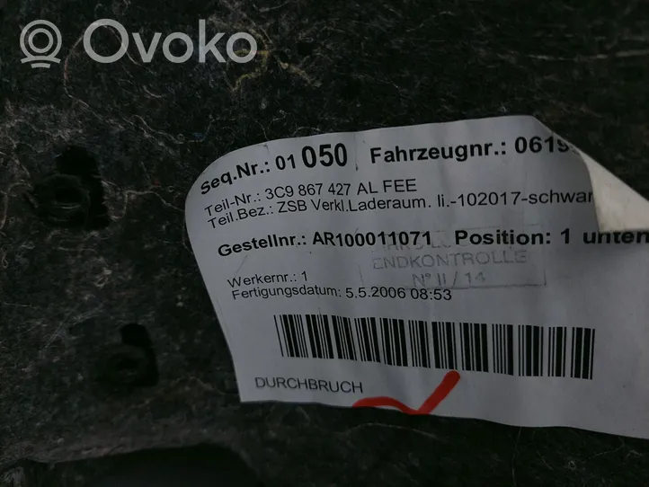 Volkswagen PASSAT B6 Tavaratilan/takakontin alempi sivuverhoilu 