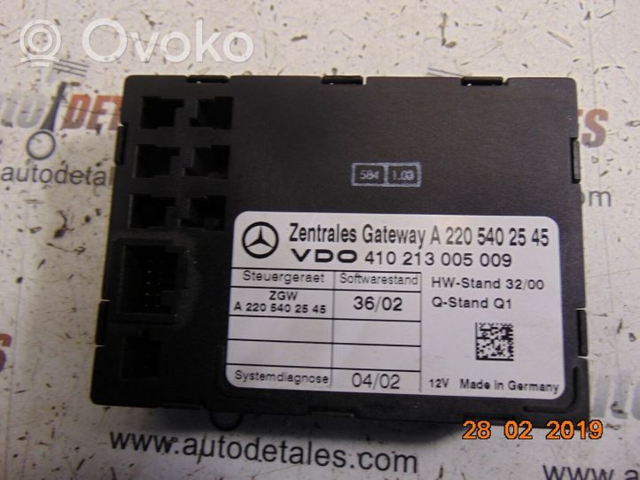 Mercedes-Benz S W220 Moduł sterowania Gateway A2205402545