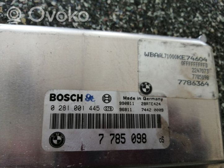 BMW 3 E46 Motorsteuergerät/-modul 0281001445078