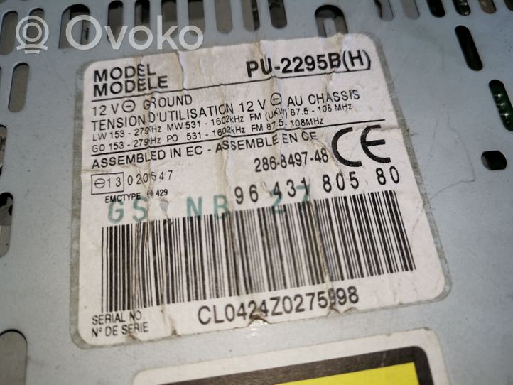 Citroen C5 Radio / CD/DVD atskaņotājs / navigācija 9643180580