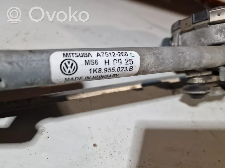 Volkswagen Scirocco Mechanizm i silniczek wycieraczek szyby przedniej / czołowej 1K8955023B