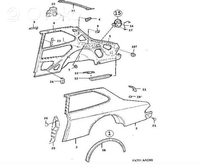 Saab 900 Rear mudguard 9292491